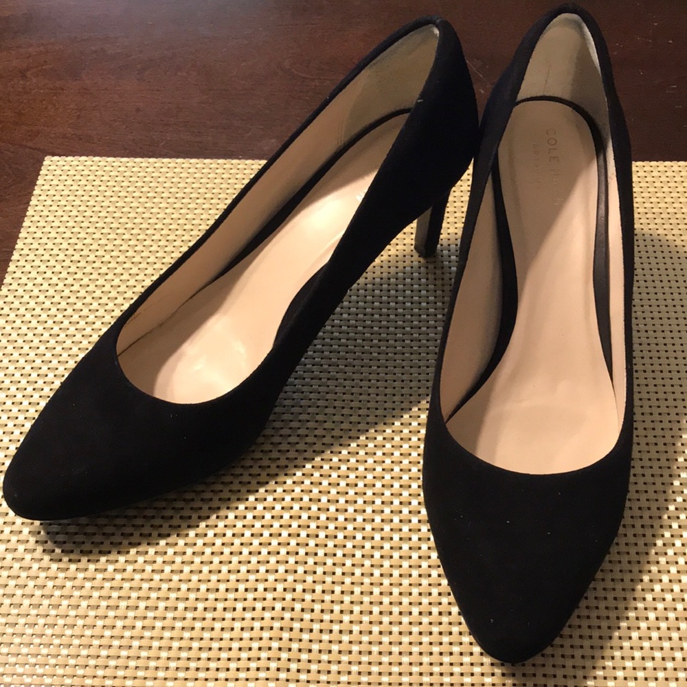 Cole Haan black suede heels